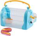 kathson Hamster Cage Travel Carrier Portable Cage with Water Bottle Outgoing Cage and Adjustable Strap Pet Cage for Small Pet Hedgehog Sugar Glider Squirrel Mice（Blue）