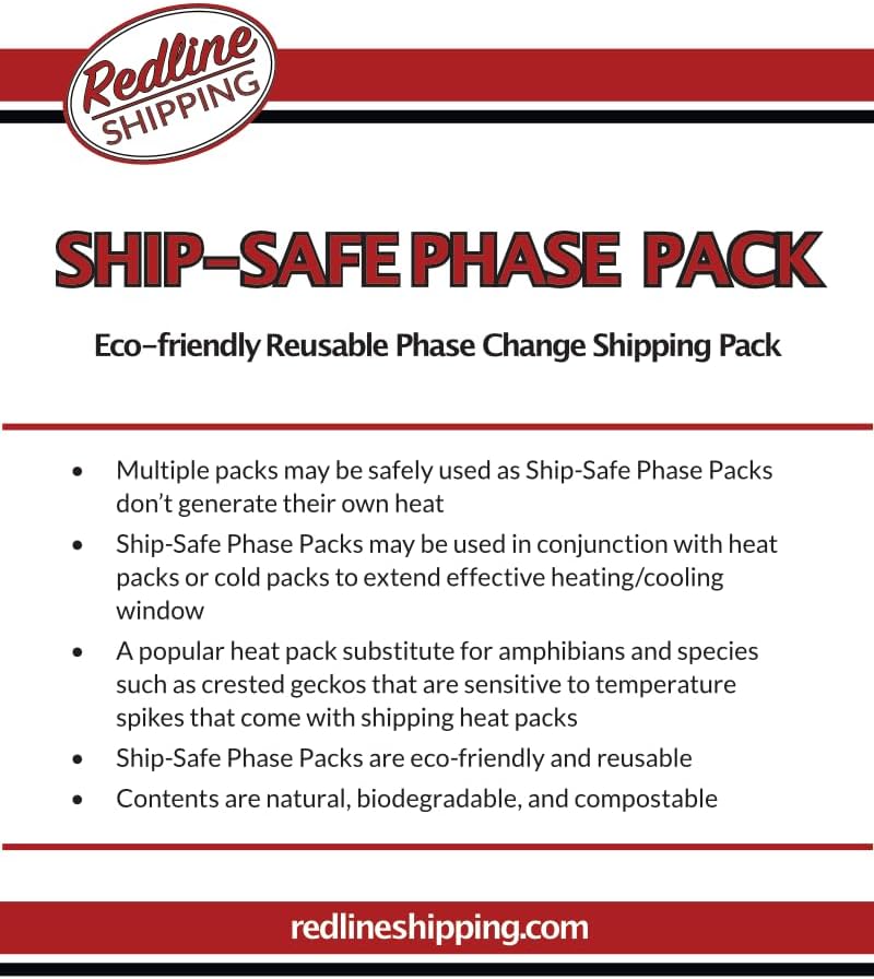 Ship-Safe Phase Pack 5 Count – Reusable Heat Pack Alternative for Temperature Control with Phase Change Material for Reptile Shipping, Amphibians, Snakes and Live Animal Transport