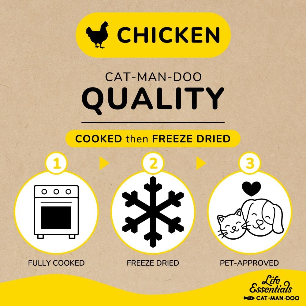 Life Essentials by Cat-Man-Doo | Freeze Dried Chicken Treats | 5oz Bag