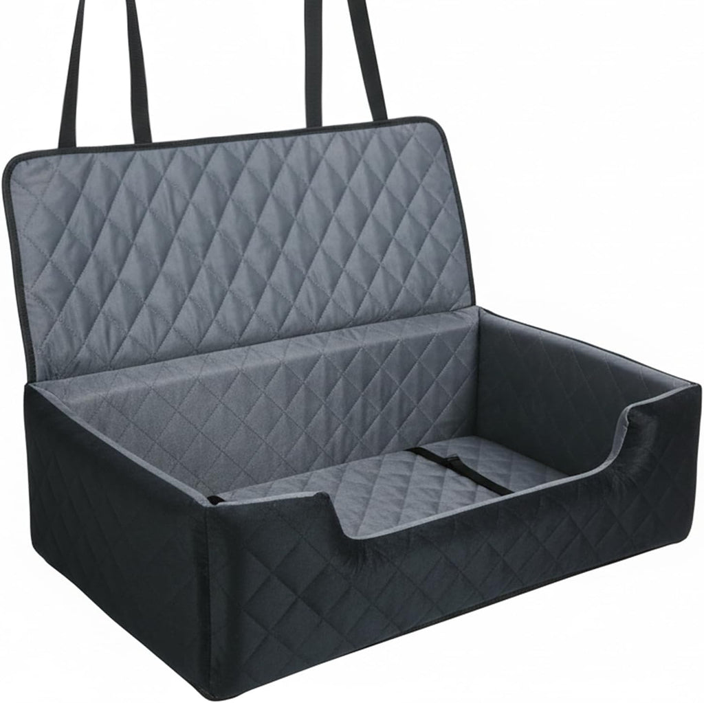 Black Large Dog Car Seat for Medium or Two Small Dogs Up to 50 lbs