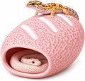 Ceramic Reptile Hide Cave,Cute Reptile Terrarium Decor-Pink