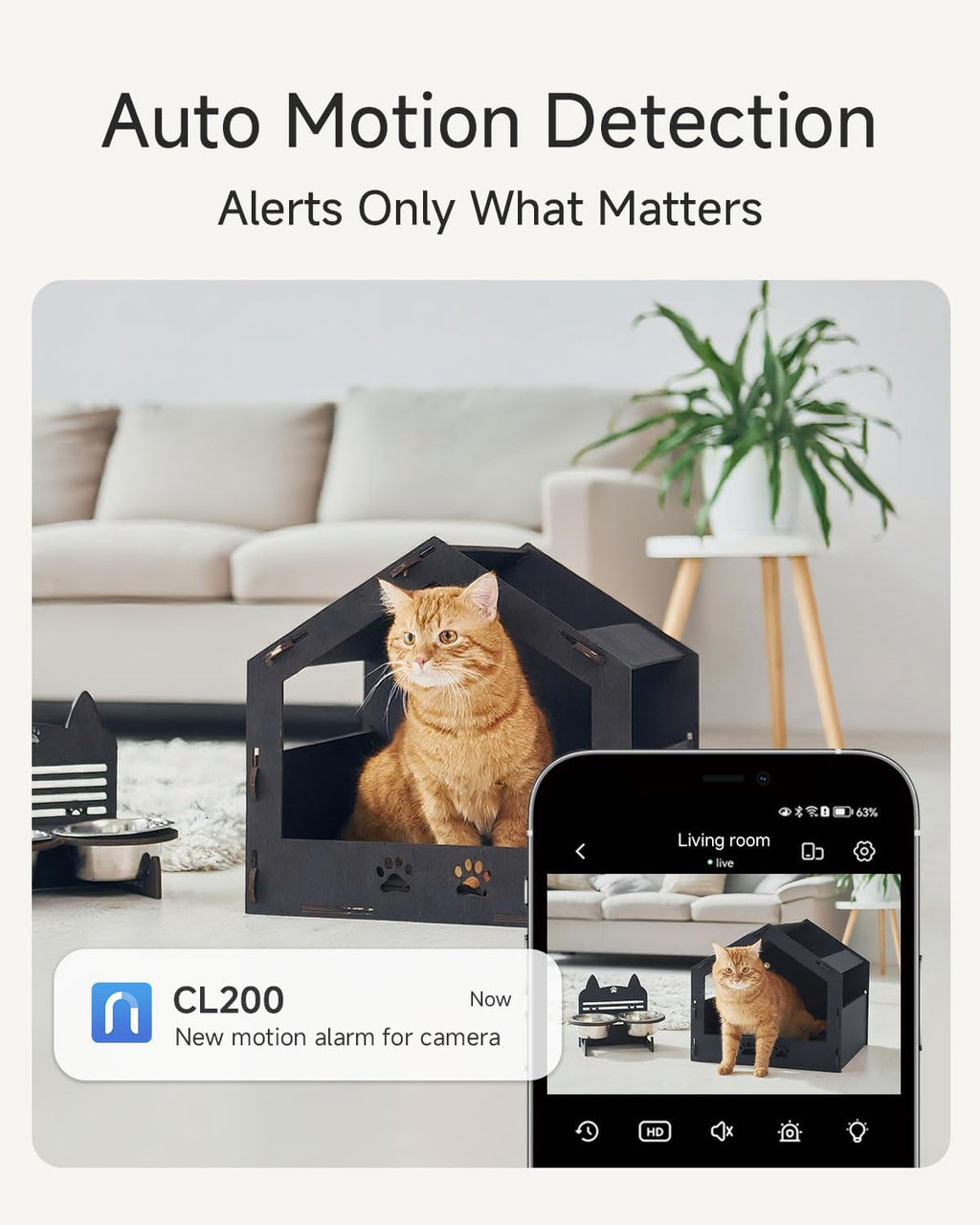 Noorio 2K Indoor Camera with Two-Way Video Calling,360° PTZ Pet Camera