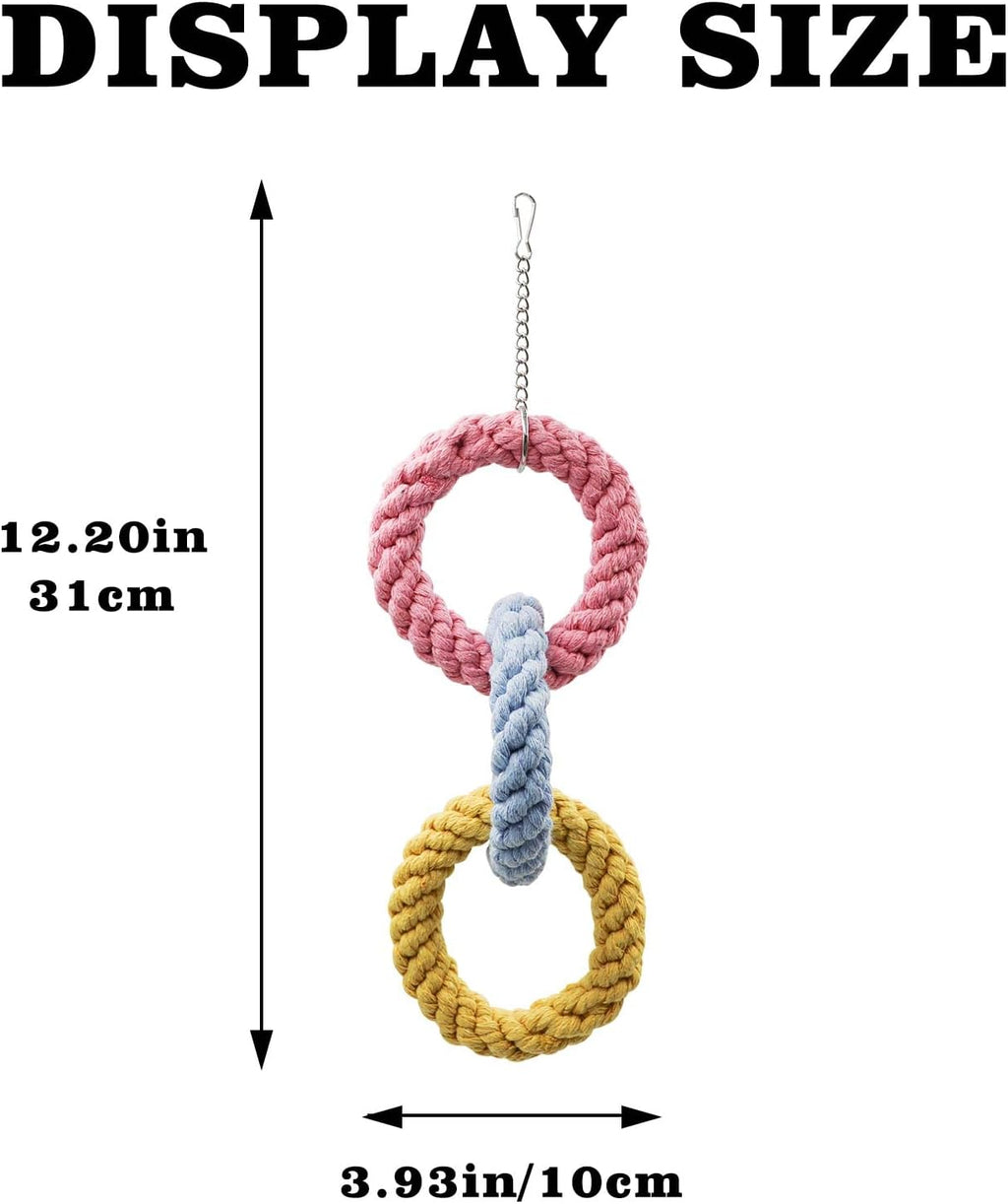 Dnoifne 2 Pack Sugar Glider Hanging Three-Ring Climbing Toys, Colorful Sugar Glider Swing Toys, Pet Activity Structure For Parrot Hamster Chinchilla Squirrel Ferret Rat