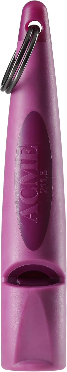 Genuine ACME genuine no. 211 Alpha professional dog training whistle with enhanced ergonomic grip. BPA-free plastic. 110 dBA long range. Made in the UK (Purple)