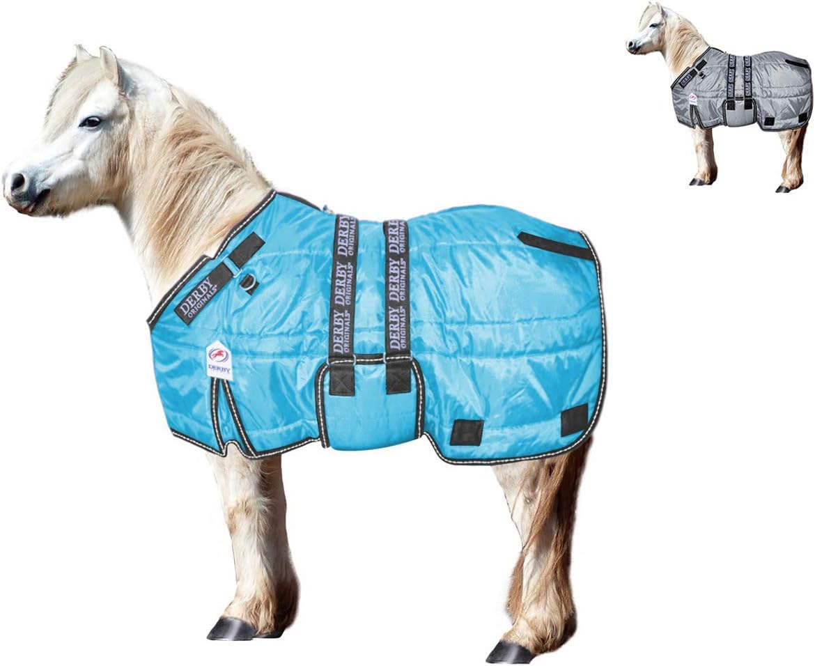Derby Originals Nordic Tough Closed Front 420D Water Resistant Winter Mini Horse and Pony Stable Blanket 200g Medium Weight, Charcoal, 62"