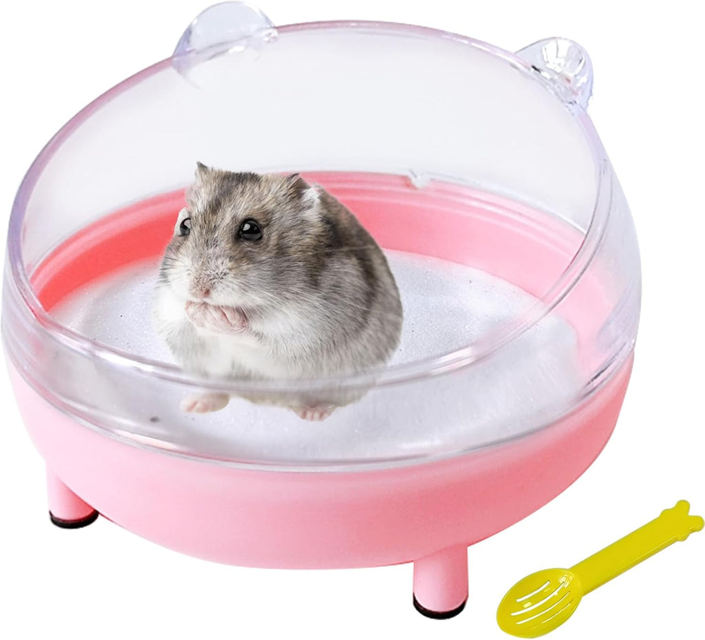 Hamster Sand Bath Box,Transparent Small Animal Bathroom & Digging Container