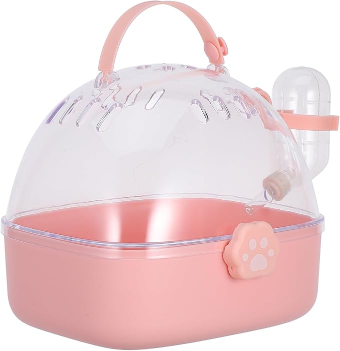 Small Pet Carrier Cage with Water Bottle Portable Hamster Travel Cage by Toddmomy