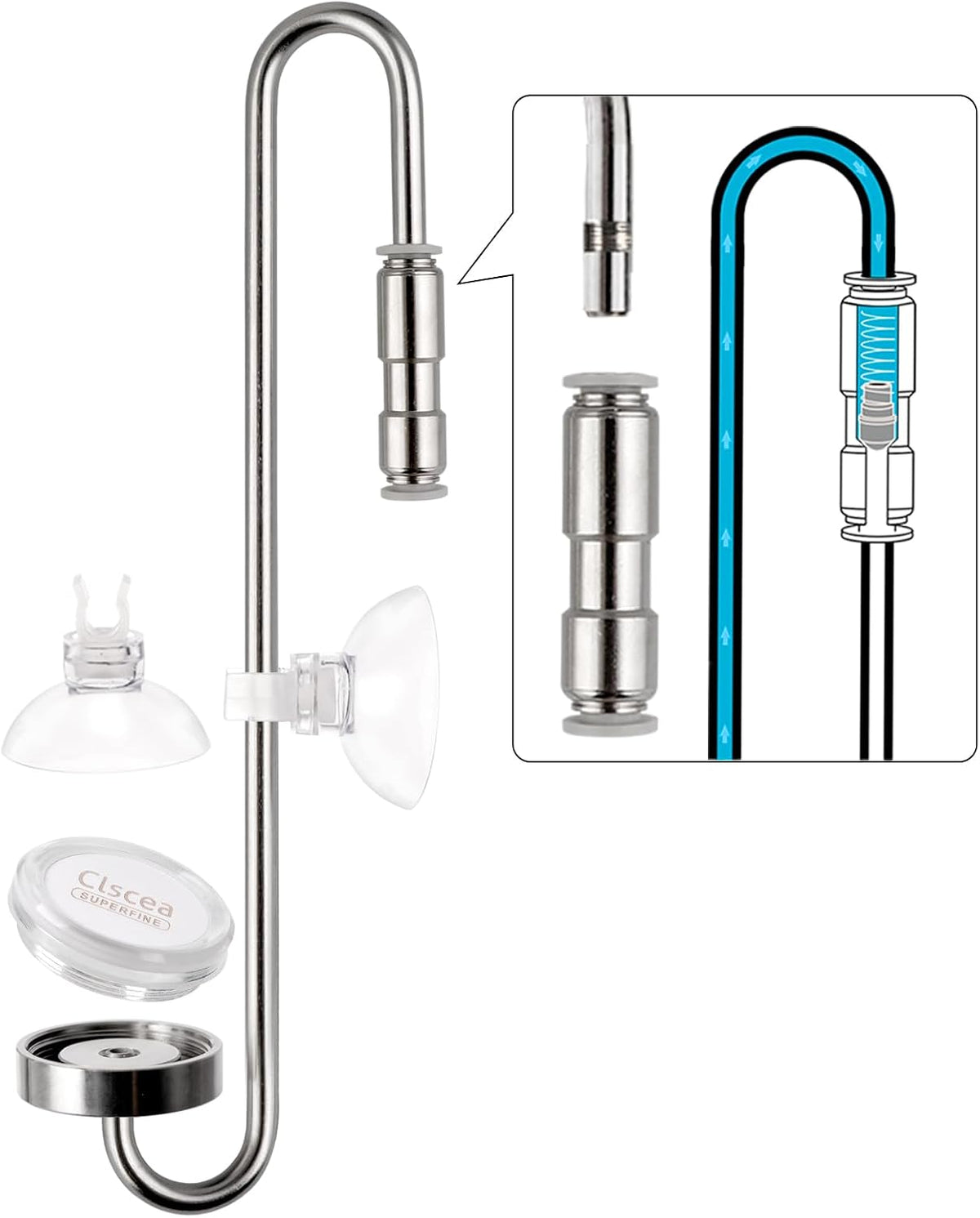 Aquarium Stainless Steel CO2 Diffuser Atomizer, DC300-40