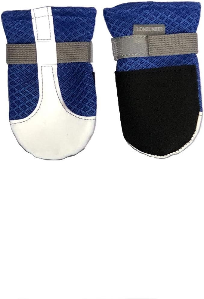 Dog Boots for Small Dogs Soft Reflective and Nonslip Set of 4 (X-Small, Blue)