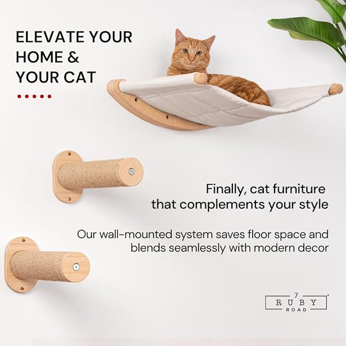 7 Ruby Road Cat Wall Shelves Hammock Set - Image 2