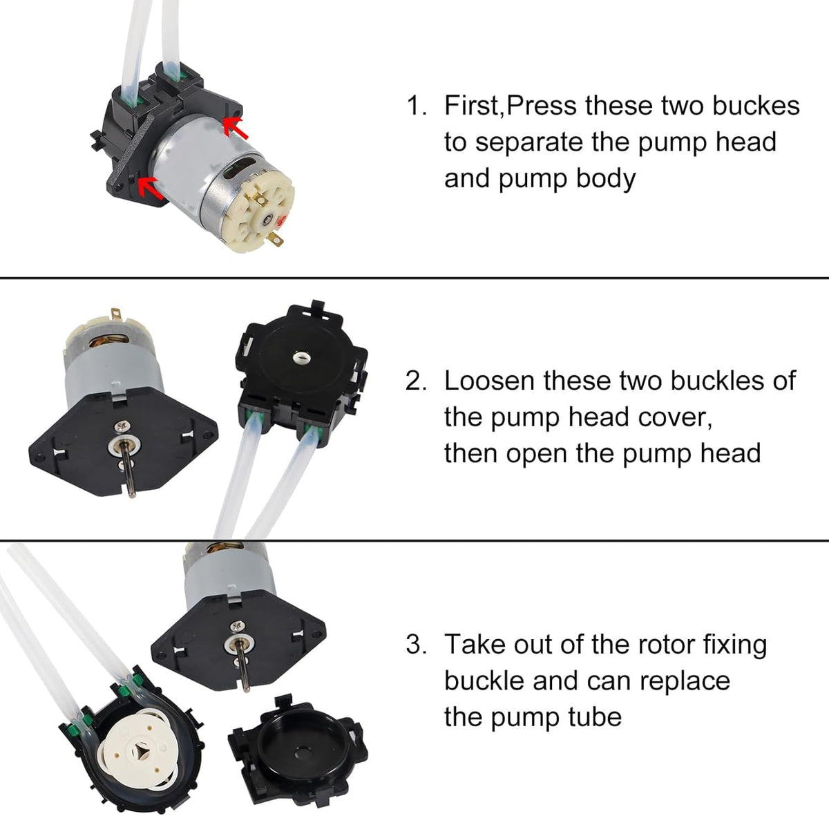 2pcs Peristaltic Dosing Pump 12V DC Low Flow Peristaltic Pump Liquid Small Dosing with 4 Connectors for Aquarium Lab(Pack of 2)