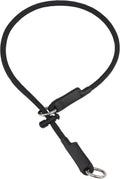 Martingale Dog Collar, 5/16” High-Strength Nylon Rope Slip Collar with Spring-Loaded Adjustable Stopper for Small, Medium & Large Dogs(Black, 22 inch)