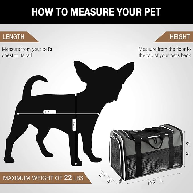 Cat Carrier - Portable Foldable Dog Pet Carrier, Soft-Sided Pet Bag up to 22 Lbs - Image 2