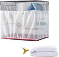 Large Bird Cage Cover, Bird Cage Seed Catcher, Adjustable Soft Airy Nylon Mesh by DECKALY