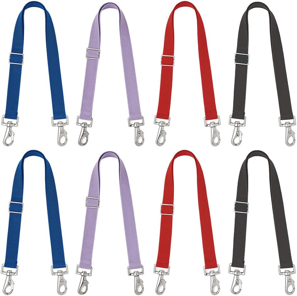 Premium Horse Blanket Sheet Leg Straps, Replacement Stretchy Belly Strap with Double Swivel Snaps, Adjustable Elastic Length from 24 to 42 Inch Winter Blanket 8 Pcs (Multi-Color)