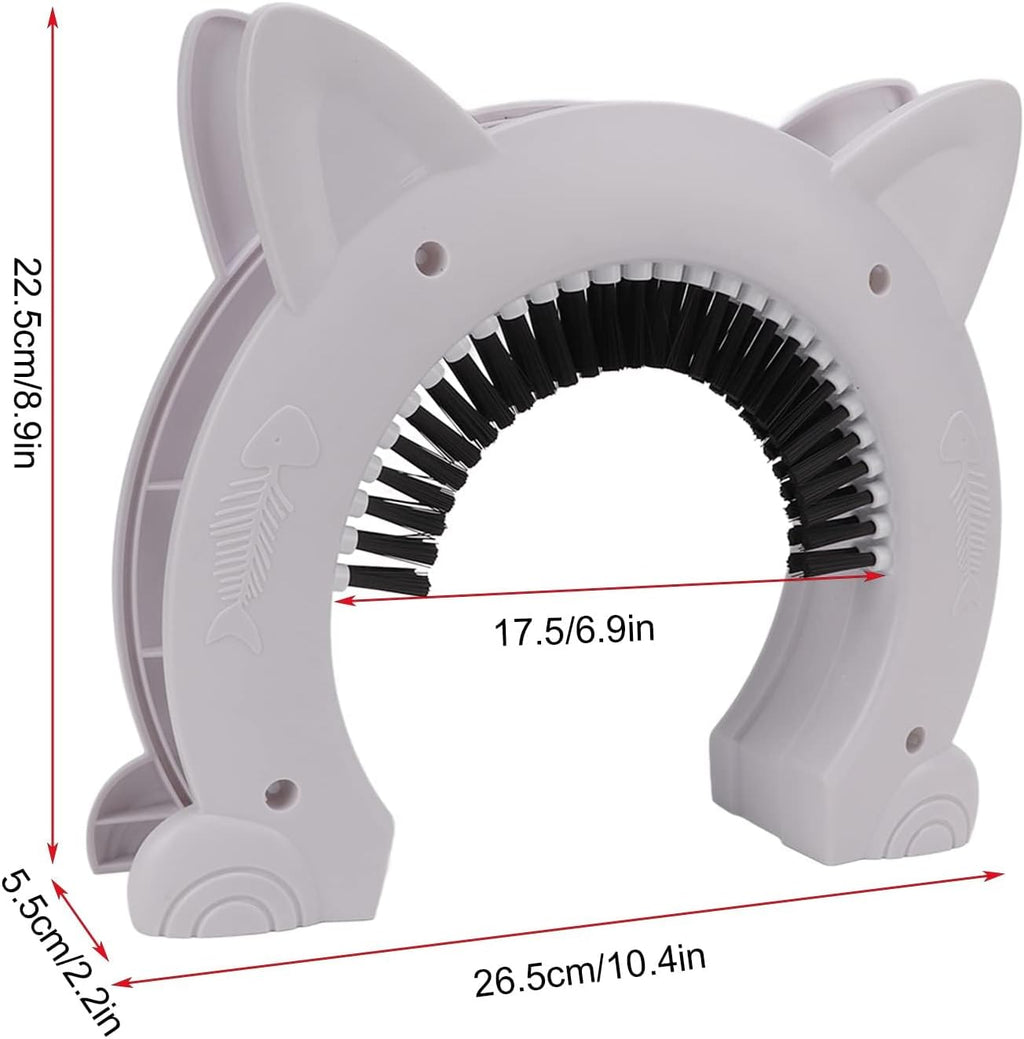 Interior Cat Door, Cat Door for Interior Door Cat Hole Pet Door for Cats Pet Doors with Grooming Brush Outdoor Cat Door for Cats, 22.5x26.5x5.5cm (White)