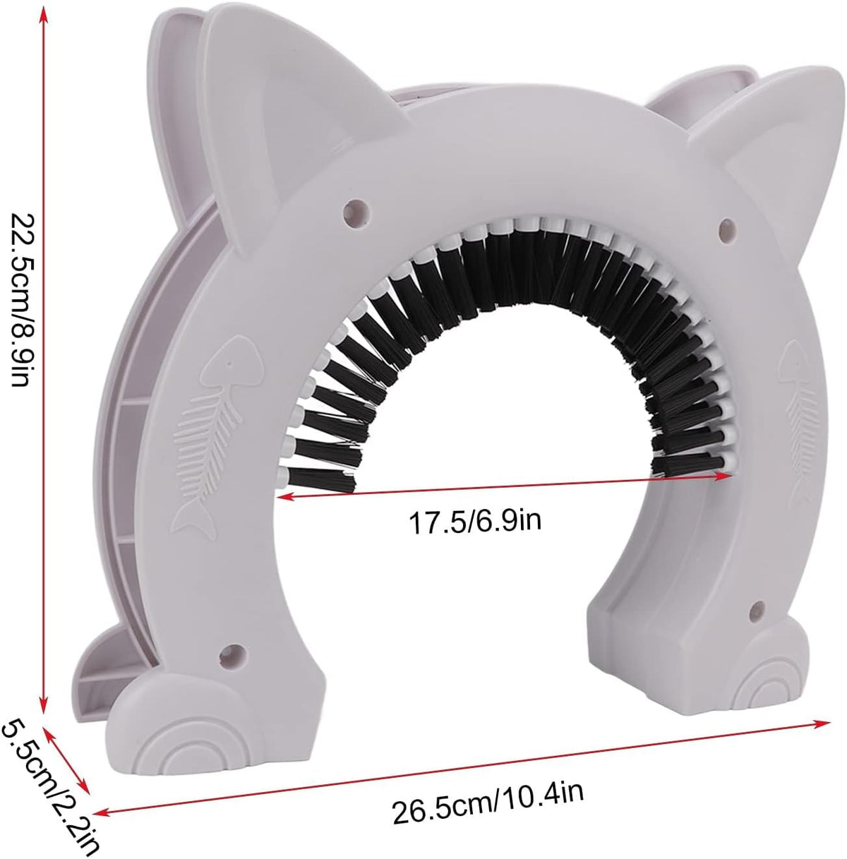 Interior Cat Door, Cat Door for Interior Door Cat Hole Pet Door for Cats Pet Doors with Grooming Brush Outdoor Cat Door for Cats, 22.5x26.5x5.5cm (White)