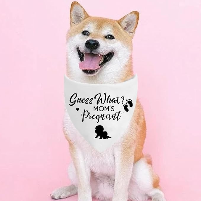 Pregnancy Announcement Dog Bandanas, Guess What? My Mom is Pregnant Reveal Scarf - Image 5