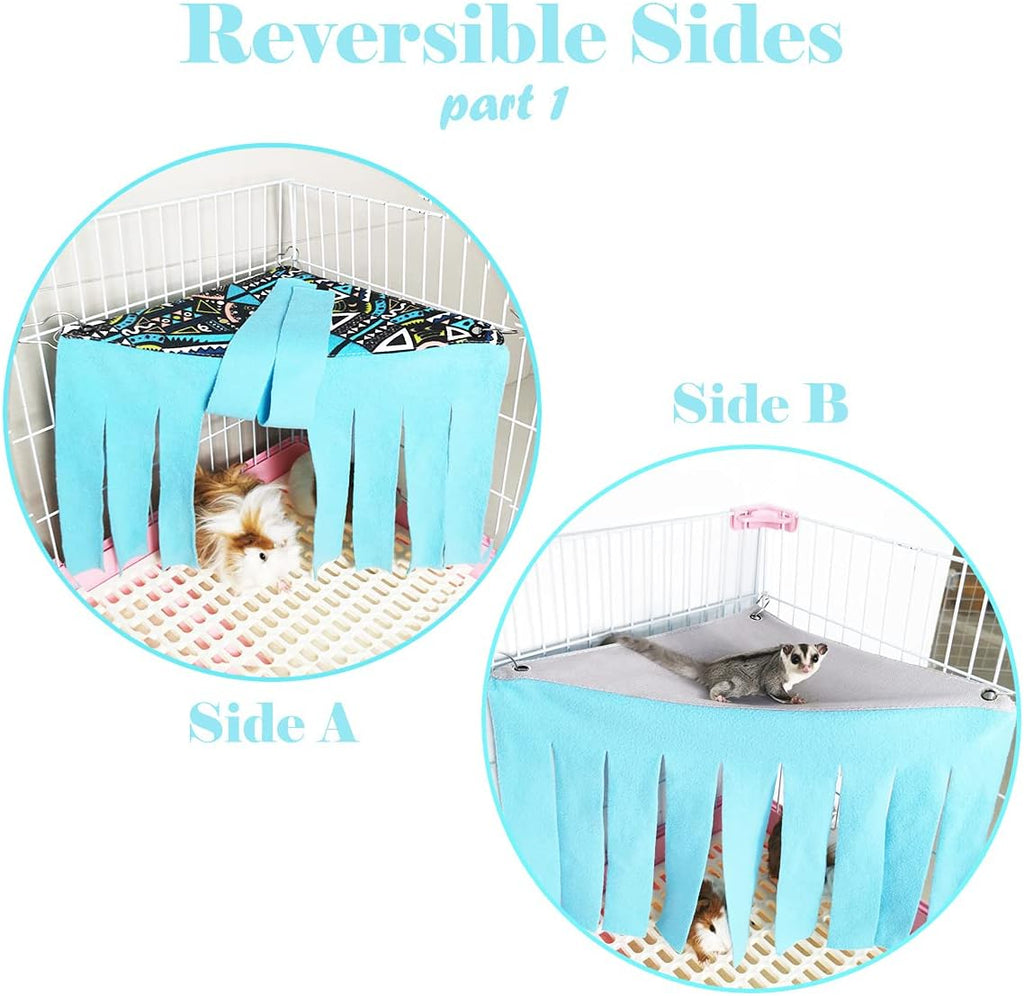 2 Pieces Guinea Pig Hideout Rat Corner Hideaway Peekaboo Toys Cage Accessories Hidden Habitat Tent Toys for Ferrets Chinchillas Sugar Glider Small Pet Animals