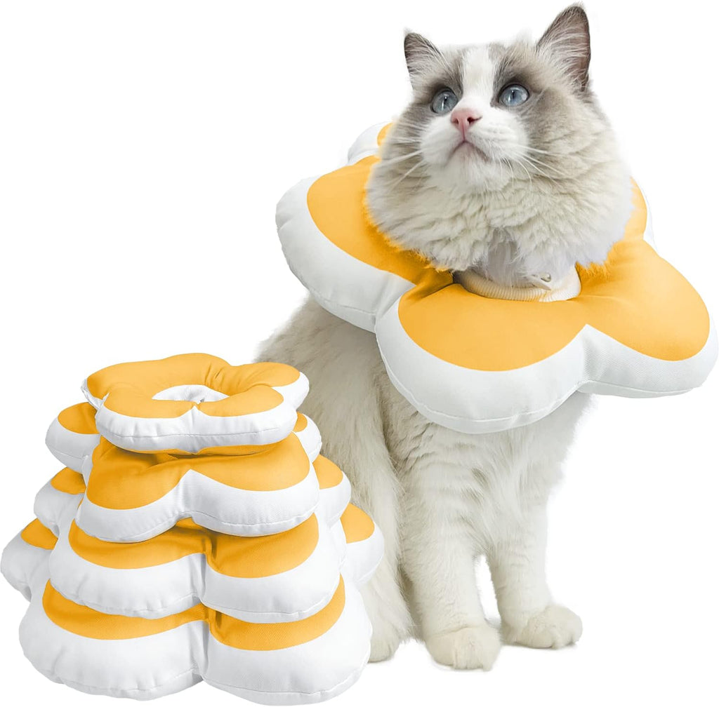 Cat Cone Collar,Cute Flower Waterproof Elizabethan e Collar for Cat and Small Dog Anti-Bite Lick Wound Healing Protective Neck Cone After Surgery Recovery Collar for Small Pet,All-Season Style