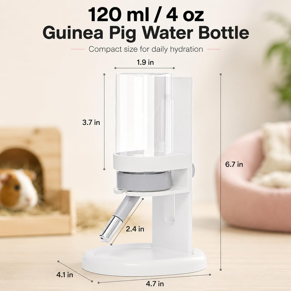 Hamster Water Bottle No Drip, 4oz Glass Small Animal Water Dispenser,Purple