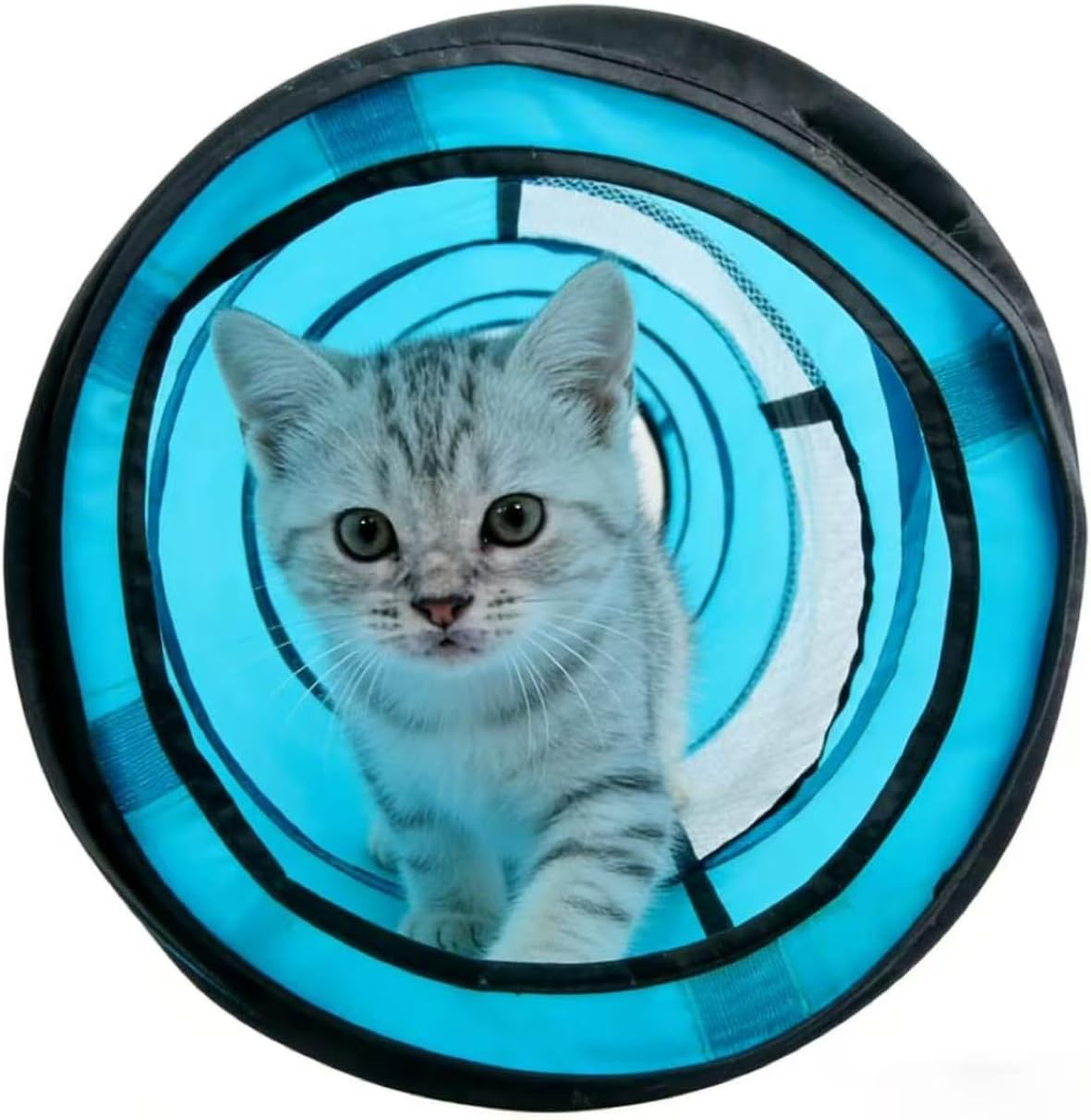 PAWISE Cat Tunnel for Indoor Cats, Collapsible Pet Tube with Peek Hole