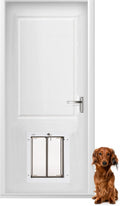 PlexiDor Performance Door-Mount Pet Door, White, Medium, Up to 40 lb