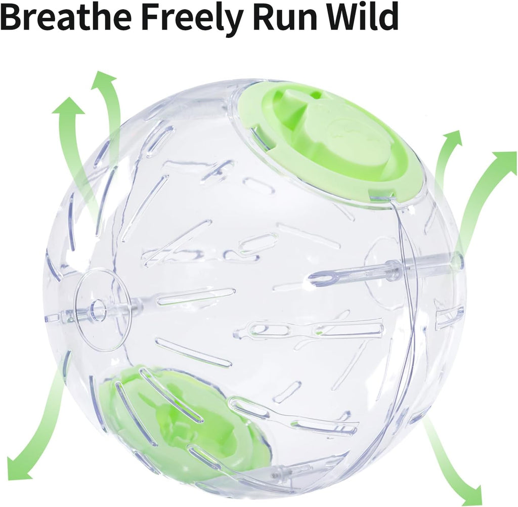 7.9 Inch Hamster Ball, Running Ball Toy, Transparent, Breathable, Promote Exercise Health, Reduce Stress, Easy to Clean, Hamster Accessory, for Syrian Dwarf Hamster, Gerbils, Mice, Small Pets, Green
