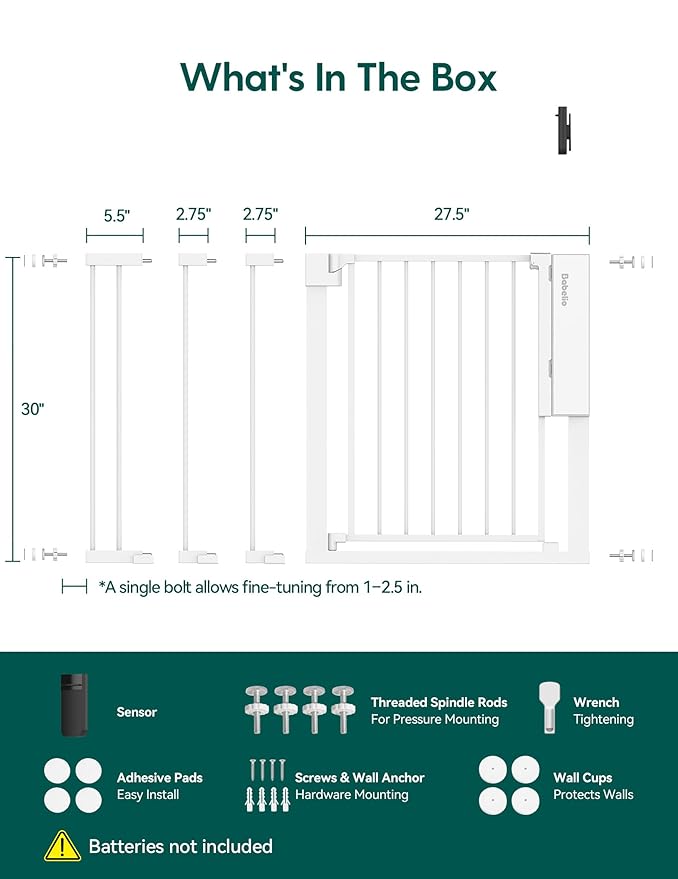 Babelio Smart Baby Gate with Auto-Unlock/Close, Pressure Mounted No Drill - Image 9