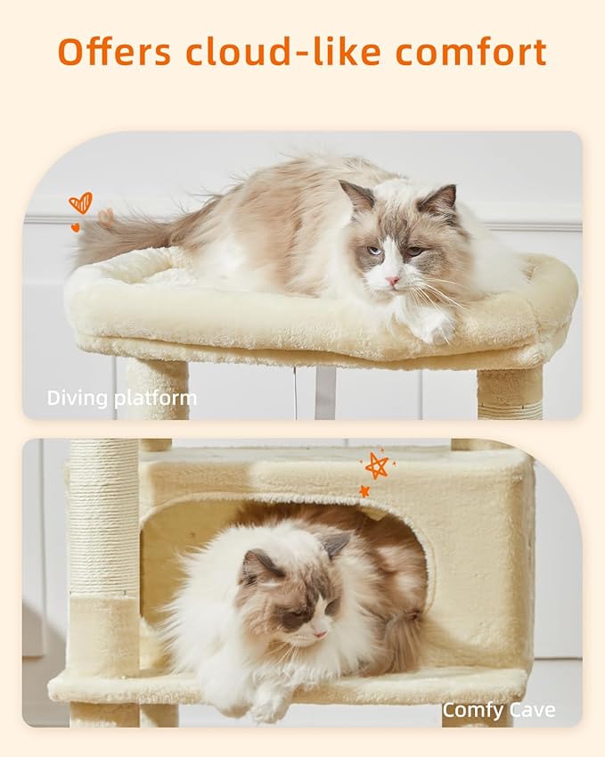 Taoqimiao Cat Tree, 49-Inch Cat Tower - Image 6