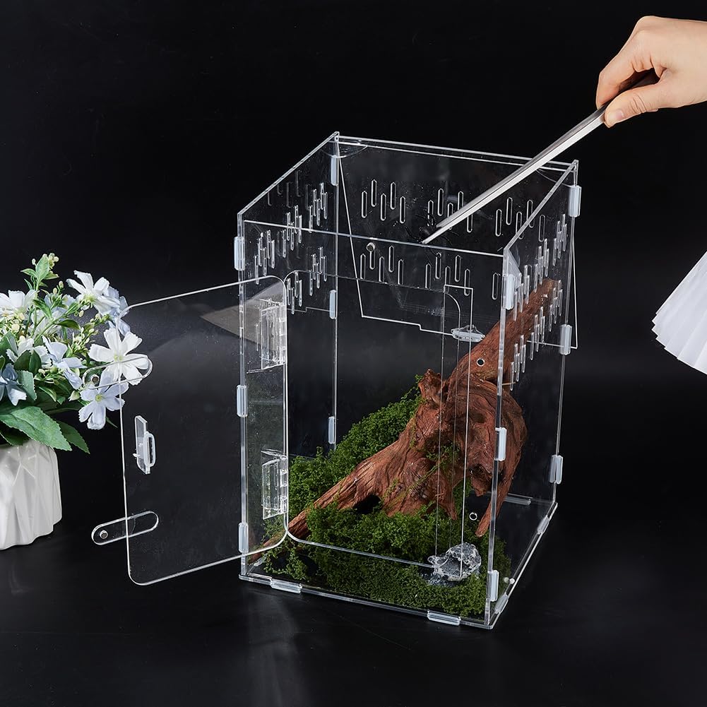 DICOSMETIC 1Pc Jumping Spider Enclosure Acrylic Transparent Enclosure Large Reptile Breeding Enclosures Tarantula Spider Box for Small Reptile Spiders Amphibians