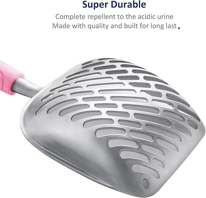 WePet Cat Litter Scoop, Aluminum Alloy Sifter, Kitty Metal Scooper, Deep Shovel - Image 4