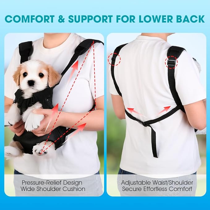 Mosago Dog Backpack Carrier, Adjustable Pet Front Carriers, Legs Out Carrying - Image 8