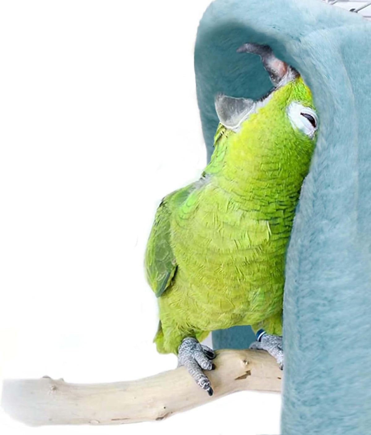 SIMENA Bird Blanket for Cage, Corner Fleece Bed for Birds, Cozy Bird Warmer, Parrot House for Cage, Cuddle Nest Hanging Toy for Lovebirds Parakeet (Grey, XL)