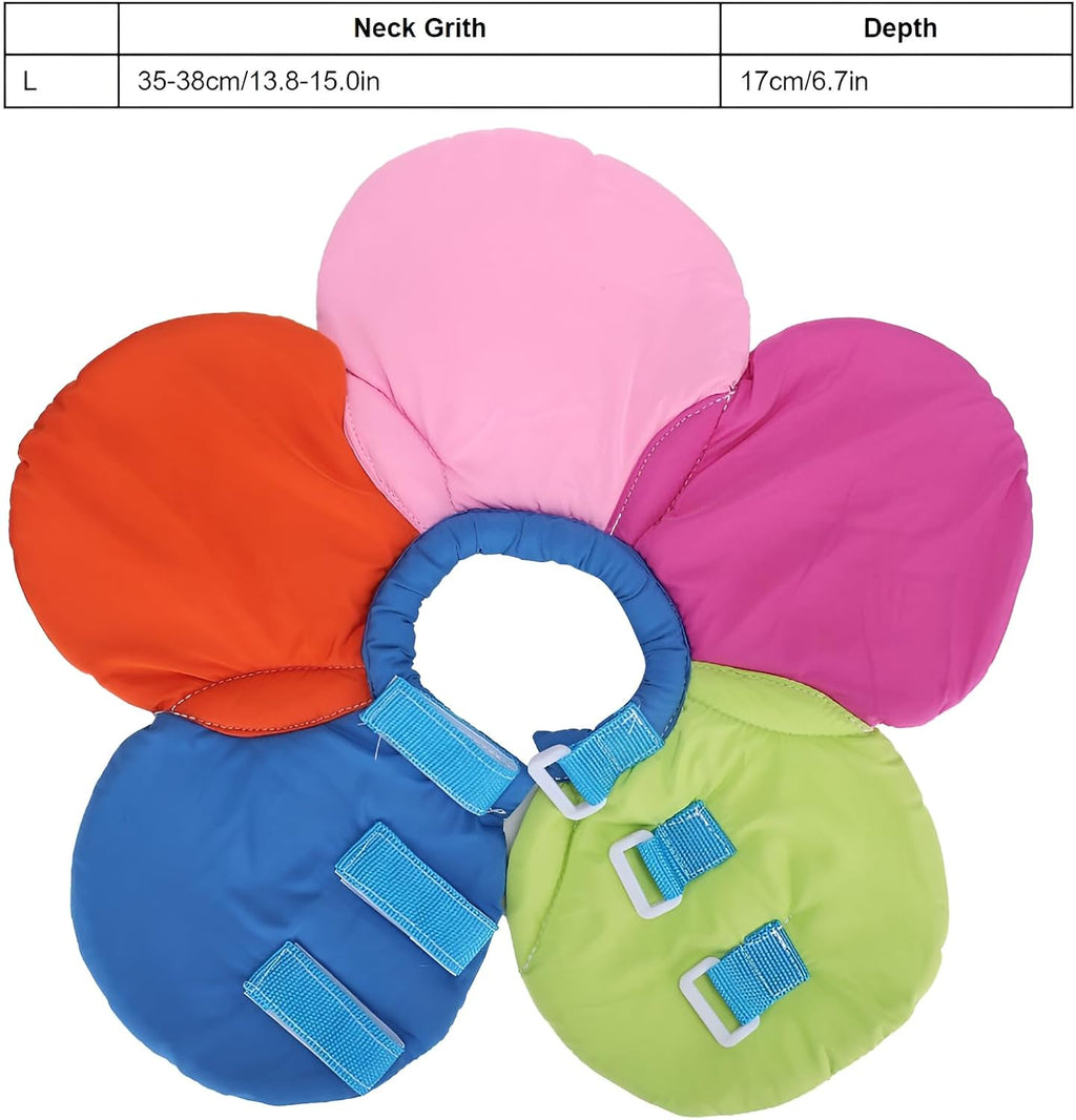 Flower Shaped Pet Recovery Collar Adjustable Soft Fabric Cone for Dogs