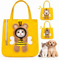 Breathable Pet Canvas Shoulder Carrier, Cat Dog Tote | Colorful Animal Shapes Carrying Bag with Head-Out Design Adjustable Neck Small Dog(S)