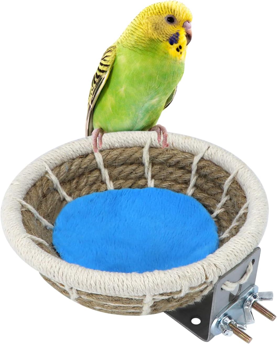 Wontee Bird Nest Breeding Nest Bed Bird Cage House for Parrots Budgies Parakeets Cockatiels Canary Finch Lovebirds (Cotton Rope)