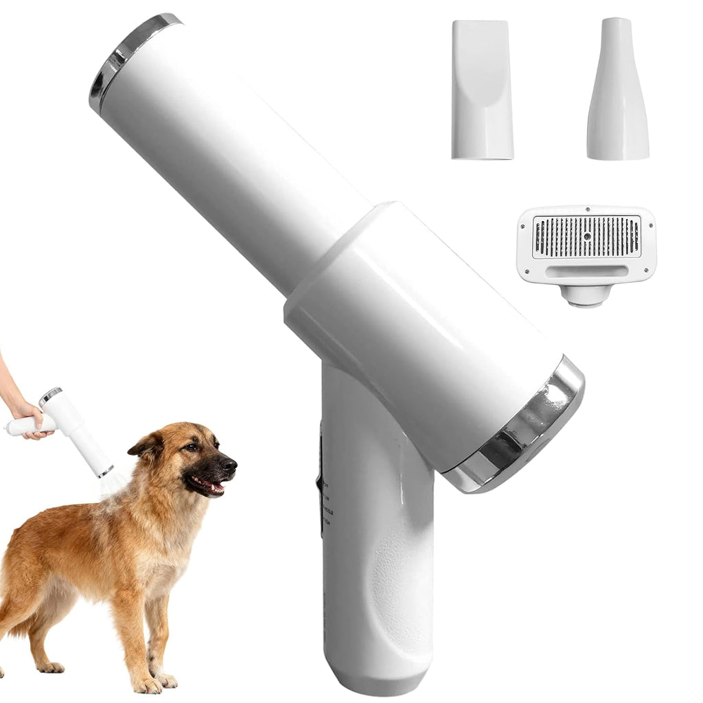 Dog Grooming Dryer with Slicker Brush, 3 in 1 Professional Portable Pet Dryer for Dogs Cats Adjustable Temperature Speed Settings, Pet Blow Brush for Home Travel Use (Pink)
