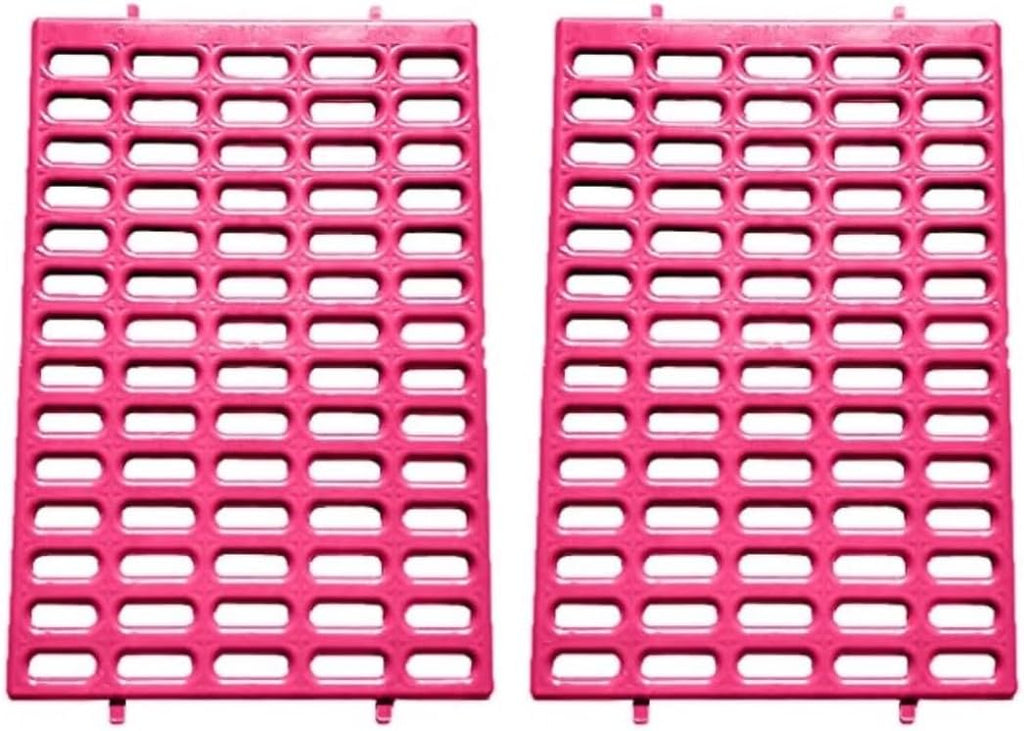 Rabbit Cage Mats with Side Clips, 15 x 10 in, Pink, 2 Pack