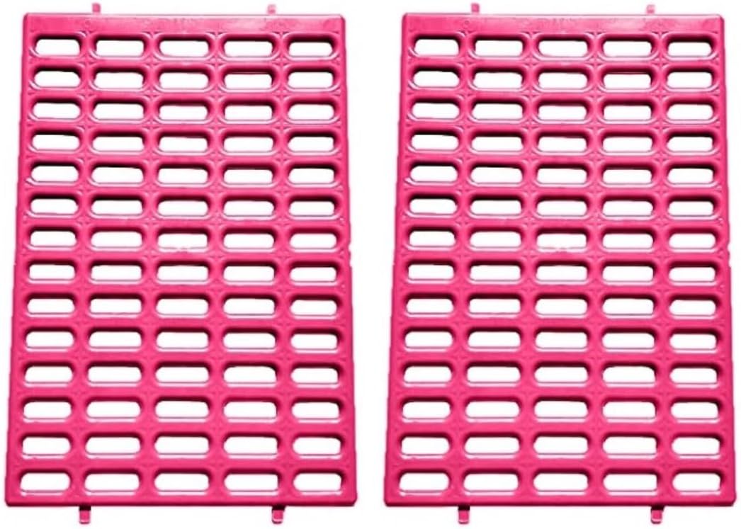 Rabbit Cage Mats with Side Clips, 15 x 10 in, Pink, 2 Pack