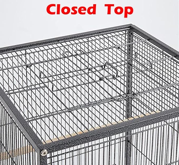 36-Inch Deluxe Sturdy Wrought Iron Bird Flight Open Play Top Cage - Image 4