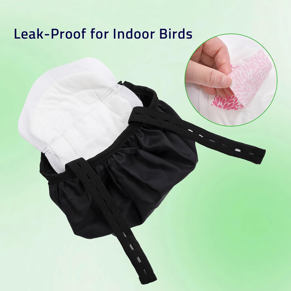Adjustable Chicken Harness Diaper with 5.4ft Leash - Pink