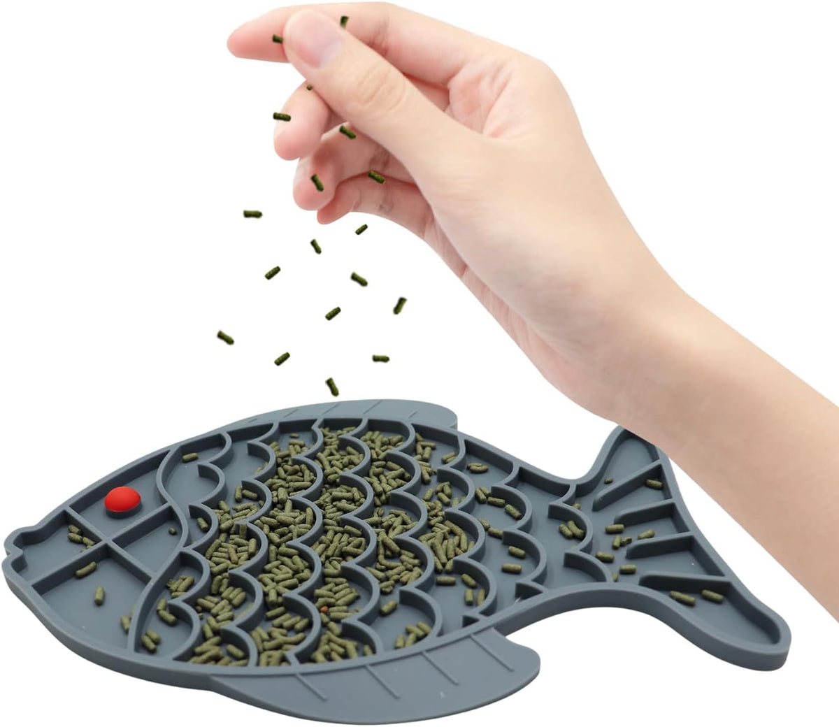2 Pack Silicone Foraging Mats – Fish-Shaped Slow Feeder for Turtles & Reptiles | Non-Slip Tank Mats for Bearded Dragons, Geckos, Tortoises