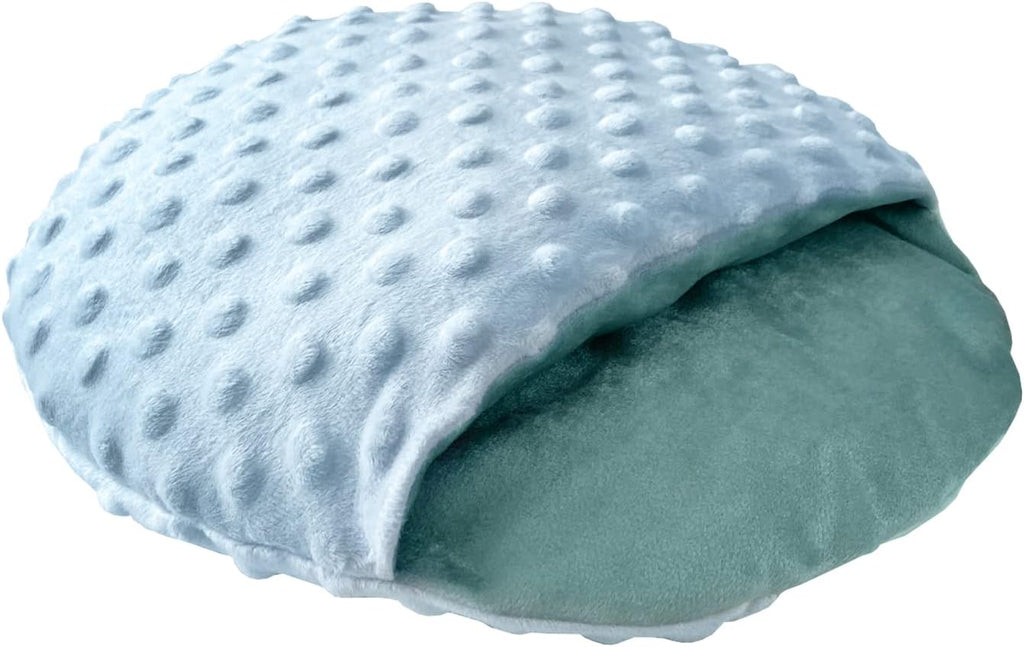 Cozy Velvet Flannel Sleeping Bag Hideout for Hedgehog, Ferret, Rat, Hamster, and Other Small Animal Bed Pouch (Blue Round)
