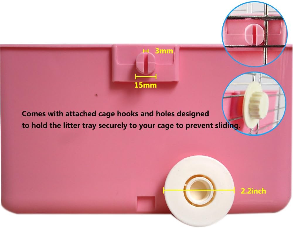 Rat Small Litter Box, 10"x8" Square Corner Litter Box Training Pan with Grid Potty Tray Toilet for Cage Small Animal/Rabbit/Guinea Pig/Bunny/Ferret (Blue)