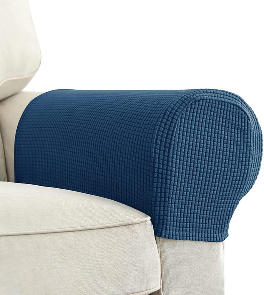 Elastic Polyester Sofa Arm Cover, Scratch Resistant Protector Covers,2Pcs