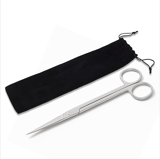 Mandala Crafts 10 Inches Silver Stainless Steel Straight Aquarium Scissors - Image 4