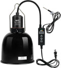 LUCKY HERP Reptile Light Fixture with Dimming Thermostat & Timer, Aluminum 5.5inch Deep Dome Reptile Lamp Fixture, Heat Lamp Fixture for Reptile Bulb Basking Heat Bulb, Max 100W