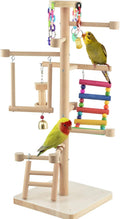 Large Bird Playground Cockatiel Wood Playstand with Perch Swing Ladder Chew
