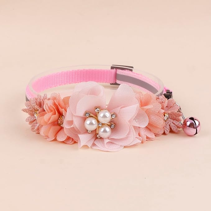 2 Pack Cat Collar Pink Floral - Image 5